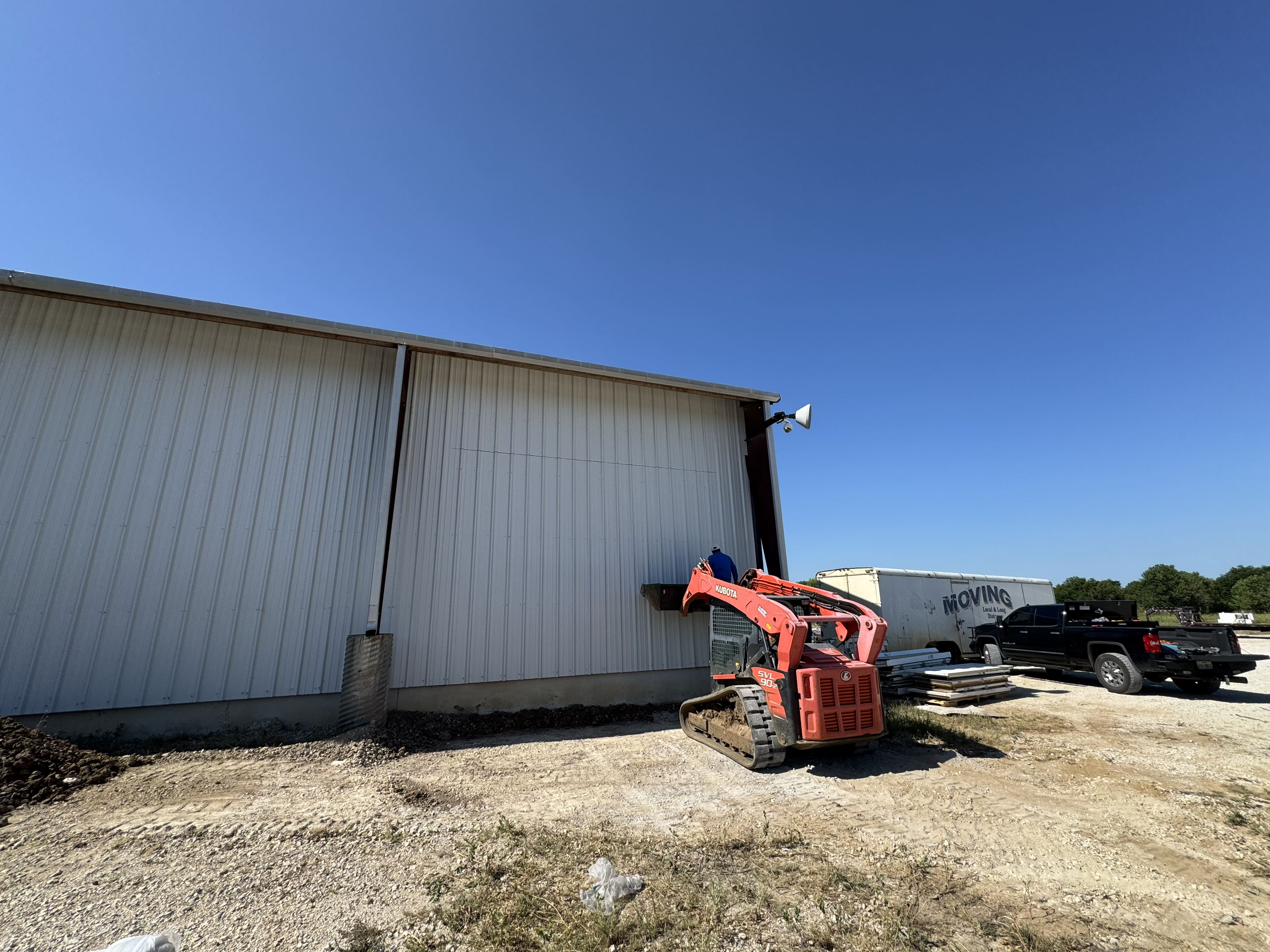 J Construction heavy equipment at job site